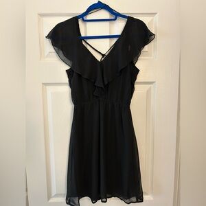 NWT H&M flutter sleeve cinched waist open back mini dress
